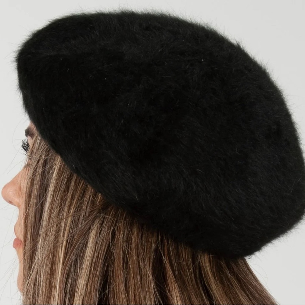 Parkhurst Faux Fur Black Beret Hat